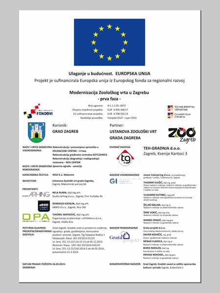 NATPISNE PLOČE VEZANO ZA PROVOĐENJE PROJEKATA EUROPSKE UNIJE ZA POTREBE EU VIDLJIVOSTI, INFORMACIJSKE I TRAJNE NATPISNE PLOČE